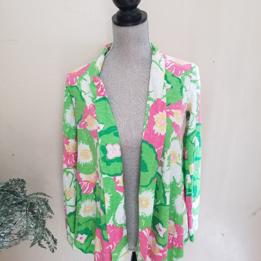 Lilly Pulitzer Green and Pink Floral Crop Top